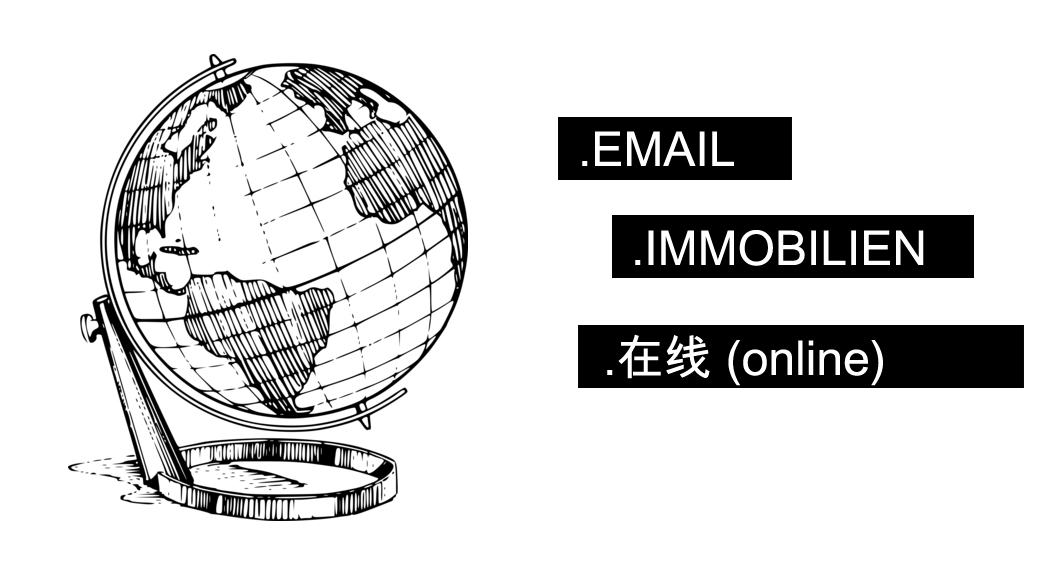 .EMAIL, .IMMOBILIEN och .在线